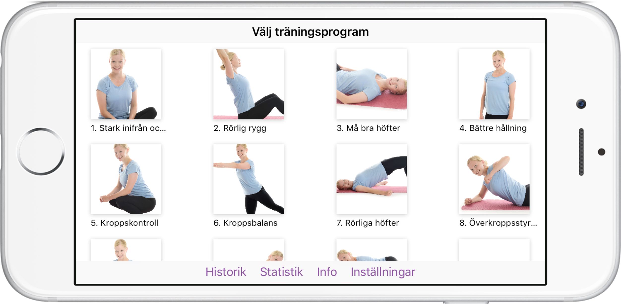 I appen finns många träningsprogram